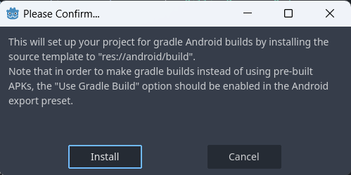 Install Android Build Template